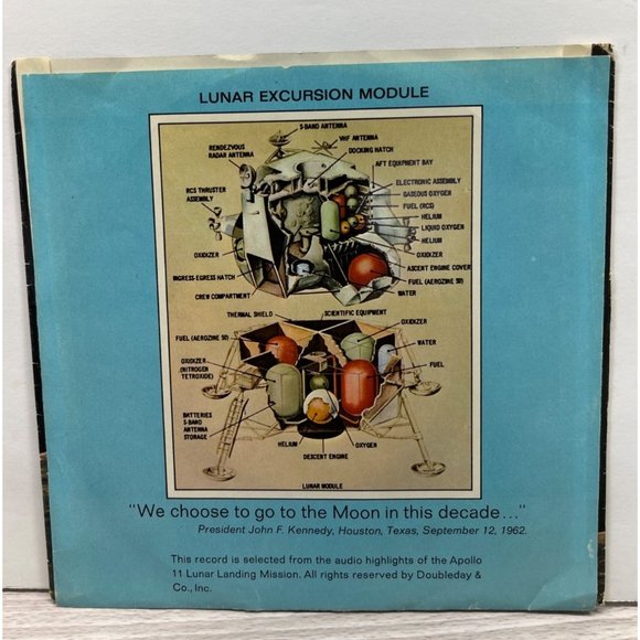 Apollo 11 Lunar Landing Man On the Moon 45 Record Audio Highlights Doubleday - Picture 4 of 5